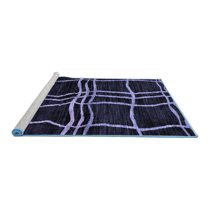 Sideview of Machine Washable Abstract Blue Modern Rug, wshabs62blu