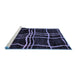 Sideview of Machine Washable Abstract Blue Modern Rug, wshabs62blu