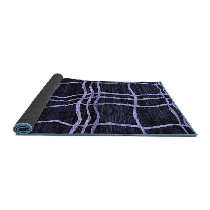 Sideview of Abstract Blue Modern Rug, abs62blu