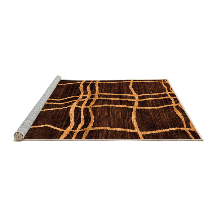 Sideview of Machine Washable Abstract Orange Modern Area Rugs, wshabs62org