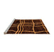 Sideview of Machine Washable Abstract Orange Modern Area Rugs, wshabs62org