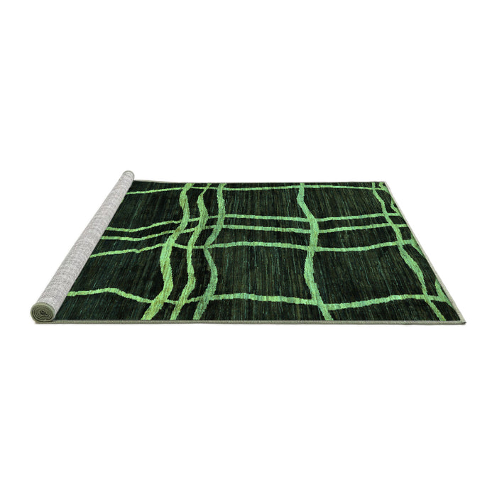 Sideview of Machine Washable Abstract Turquoise Modern Area Rugs, wshabs62turq