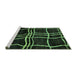 Sideview of Machine Washable Abstract Turquoise Modern Area Rugs, wshabs62turq