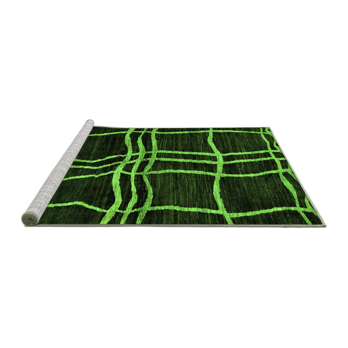 Sideview of Machine Washable Abstract Green Modern Area Rugs, wshabs62grn