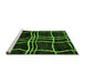 Sideview of Machine Washable Abstract Green Modern Area Rugs, wshabs62grn