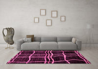 Machine Washable Abstract Pink Modern Rug, wshabs62pnk