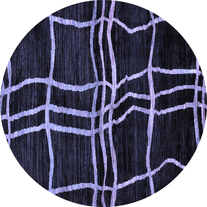 Round Machine Washable Abstract Blue Modern Rug, wshabs62blu