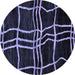 Round Machine Washable Abstract Blue Modern Rug, wshabs62blu