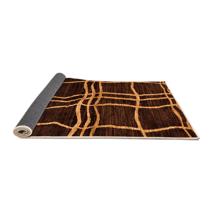 Sideview of Abstract Orange Modern Rug, abs62org