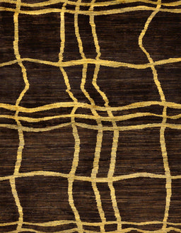 Abstract Dark Bisque Brown Modern Rug, abs62