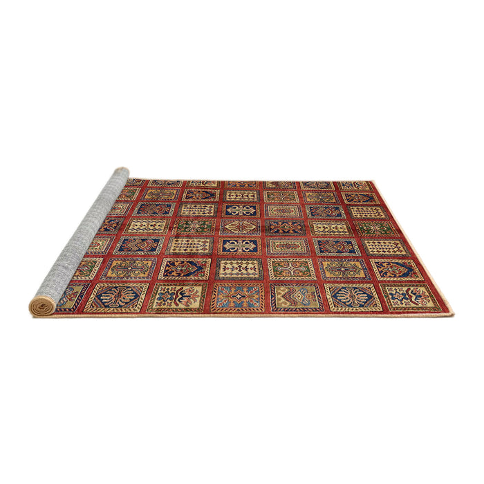 Sideview of Machine Washable Abstract Tomato Red Rug, wshabs630