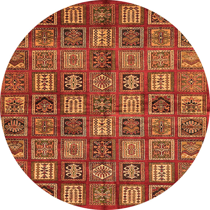 Round Southwestern Orange Country Rug, abs630org