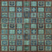 Square Southwestern Light Blue Country Rug, abs630lblu