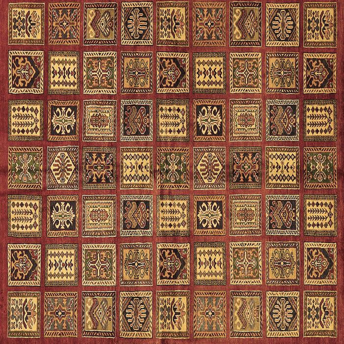 Square Machine Washable Southwestern Brown Country Rug, wshabs630brn