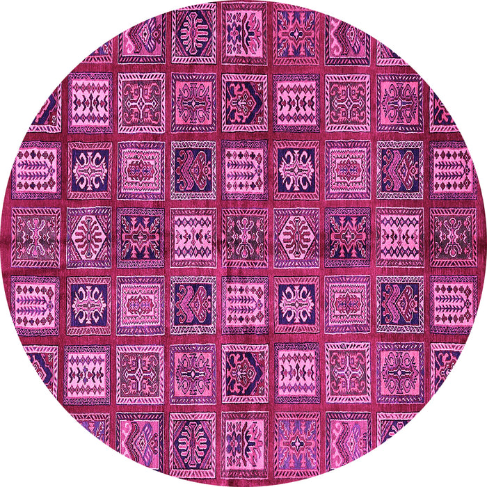 Round Southwestern Pink Country Rug, abs630pnk