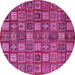 Round Southwestern Pink Country Rug, abs630pnk