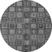 Round Machine Washable Southwestern Gray Country Rug, wshabs630gry