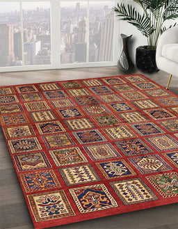 Abstract Red Southwestern Rug in Family Room, abs630