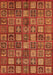 Machine Washable Southwestern Orange Country Area Rugs, wshabs630org