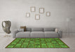 Machine Washable Southwestern Green Country Area Rugs in a Living Room,, wshabs630grn