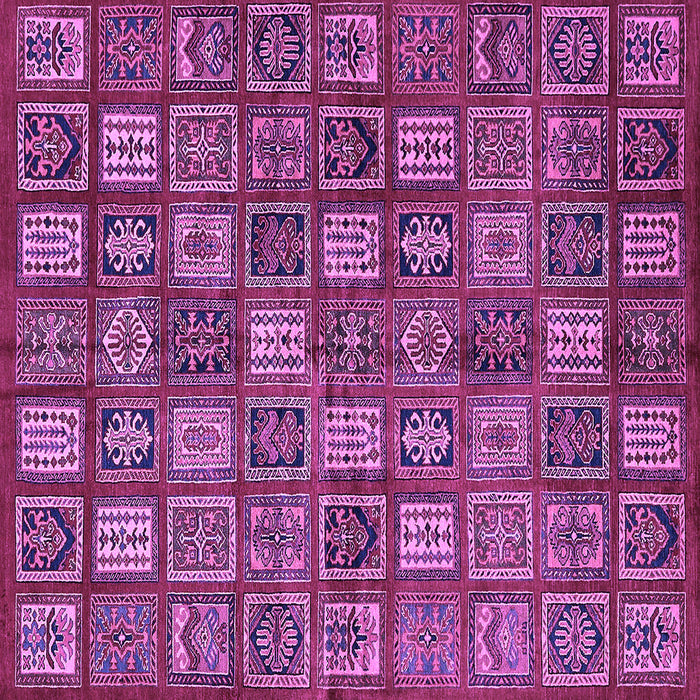 Square Machine Washable Southwestern Purple Country Area Rugs, wshabs630pur