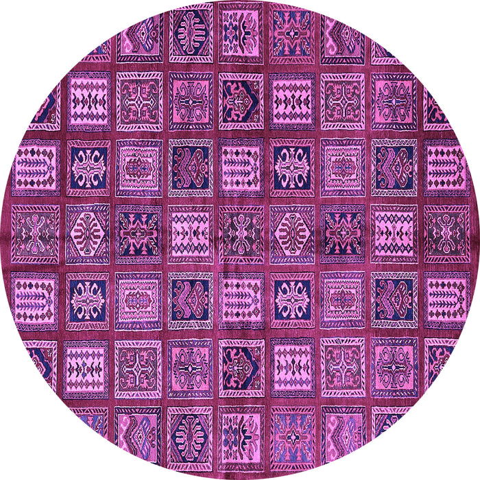 Round Southwestern Purple Country Rug, abs630pur