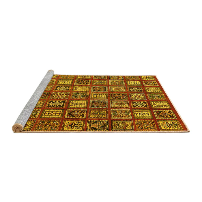 Sideview of Machine Washable Southwestern Yellow Country Rug, wshabs630yw