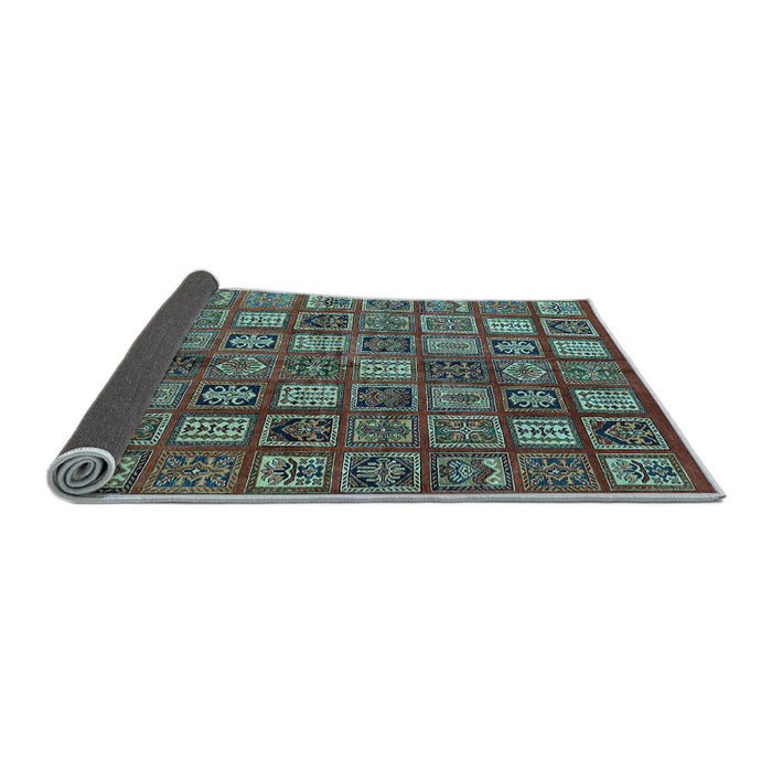 Sideview of Southwestern Light Blue Country Rug, abs630lblu