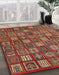 Machine Washable Abstract Tomato Red Rug in a Family Room, wshabs630