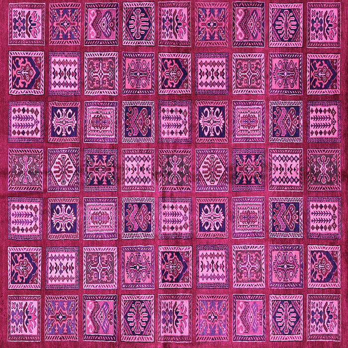 Square Machine Washable Southwestern Pink Country Rug, wshabs630pnk