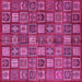Square Machine Washable Southwestern Pink Country Rug, wshabs630pnk