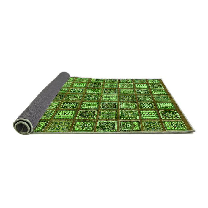 Sideview of Southwestern Green Country Rug, abs630grn