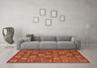 Machine Washable Southwestern Orange Country Area Rugs in a Living Room, wshabs630org