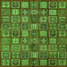 Square Southwestern Green Country Rug, abs630grn