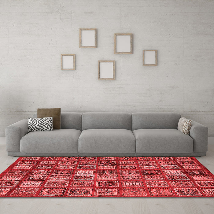 Country Red Washable Rugs