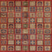 Square Abstract Red Southwestern Rug, abs630