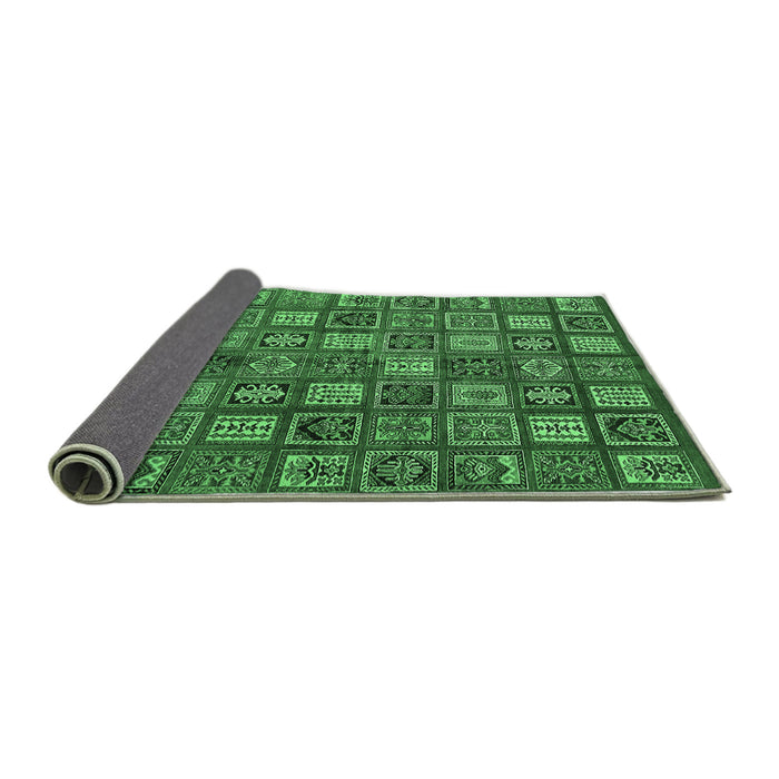 Sideview of Southwestern Emerald Green Country Rug, abs630emgrn