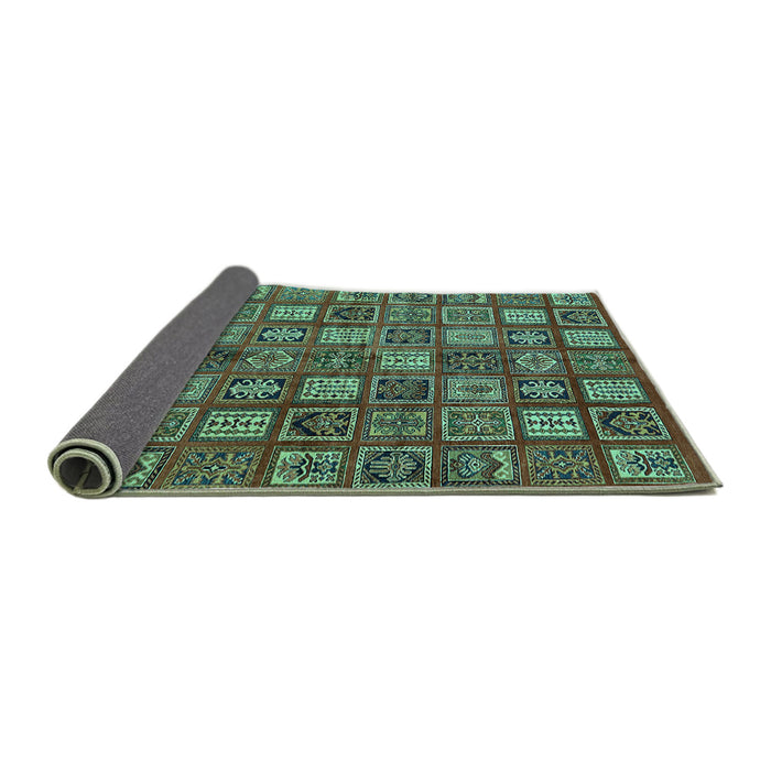 Sideview of Southwestern Turquoise Country Rug, abs630turq