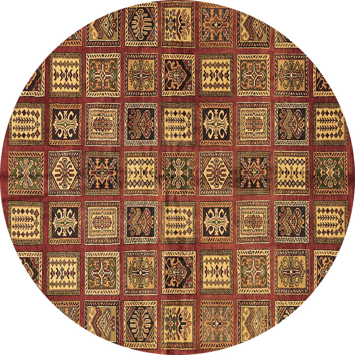 Round Southwestern Brown Country Rug, abs630brn