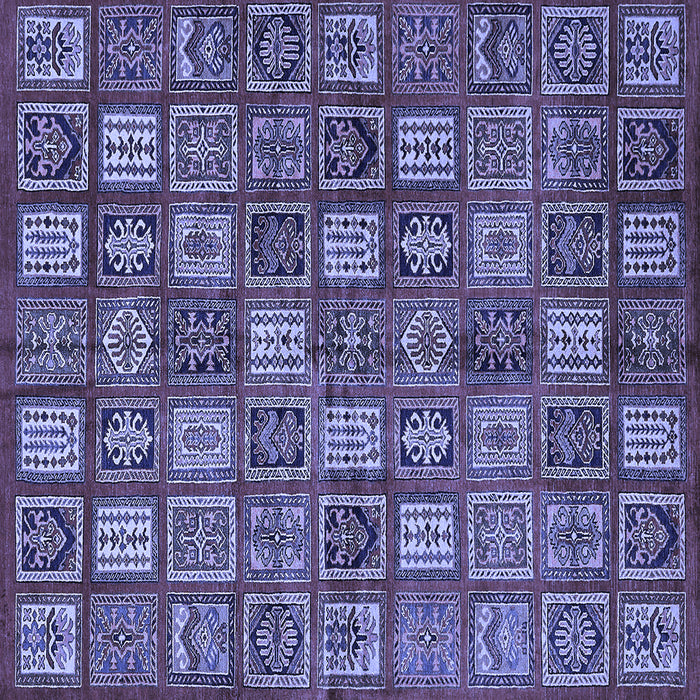 Square Southwestern Blue Country Rug, abs630blu