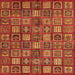 Square Machine Washable Southwestern Orange Country Area Rugs, wshabs630org