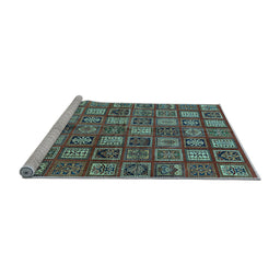Sideview of Machine Washable Southwestern Light Blue Country Rug, wshabs630lblu