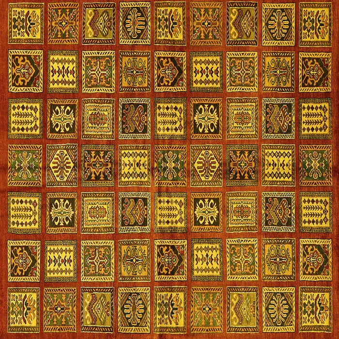 Square Southwestern Yellow Country Rug, abs630yw