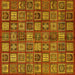 Square Southwestern Yellow Country Rug, abs630yw