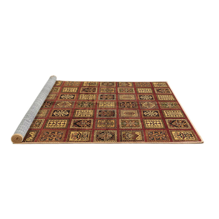 Sideview of Machine Washable Southwestern Brown Country Rug, wshabs630brn