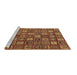 Sideview of Machine Washable Southwestern Brown Country Rug, wshabs630brn