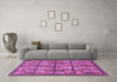 Machine Washable Abstract Purple Modern Area Rugs in a Living Room, wshabs631pur