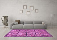 Machine Washable Abstract Purple Modern Rug, wshabs631pur