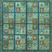 Square Abstract Light Blue Modern Rug, abs631lblu