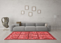 Machine Washable Abstract Red Modern Rug, wshabs631red